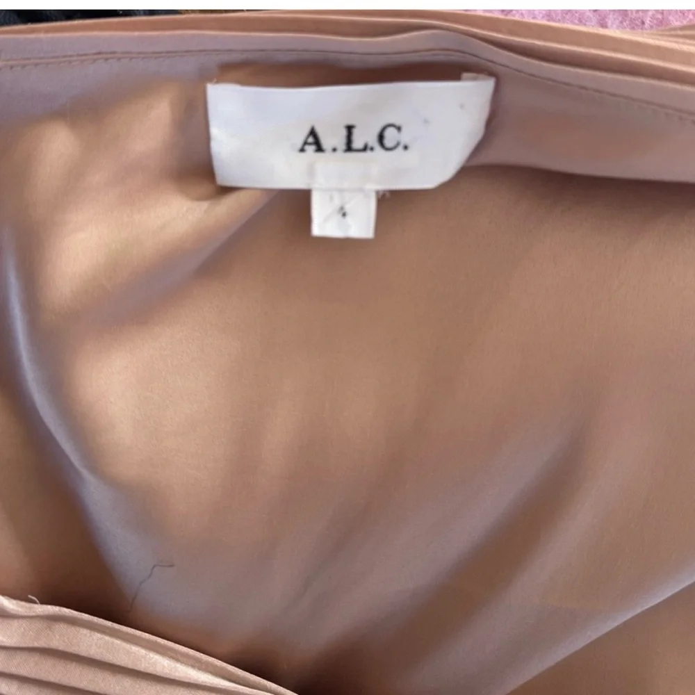 A.L.C. One-Shoulder Pleated Dress - 4 - Picture 4 of 5